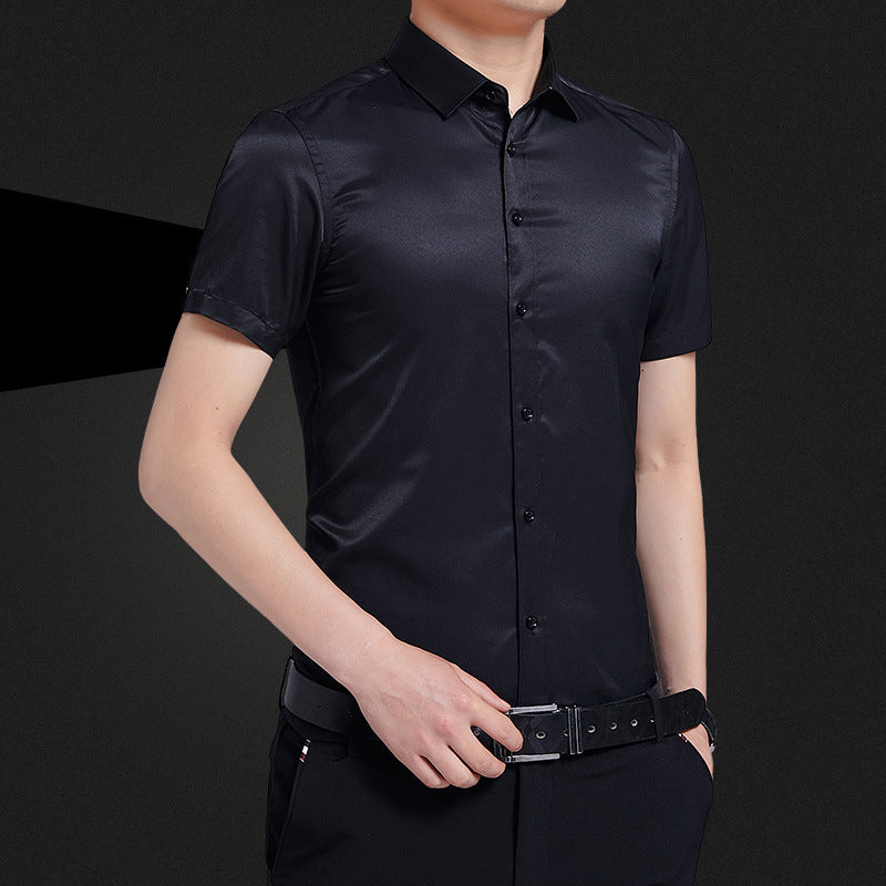 Solid Color Business Non-iron Professional Formal Wear Loose Casual Shirt For Men