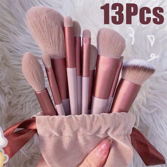 Juego de 13 brochas de maquillaje, brocha para corrector, brocha para rubor, brocha para sombra de ojos, iluminador, brocha para base, herramientas de belleza cosméticas