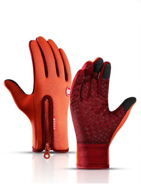 Guantes de invierno para montar en motocicleta con pantalla táctil, deslizantes, impermeables, deportivos, con forro polar