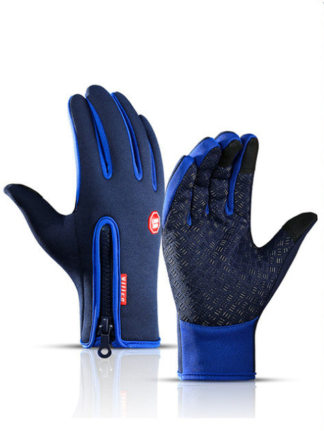 Guantes de invierno para montar en motocicleta con pantalla táctil, deslizantes, impermeables, deportivos, con forro polar