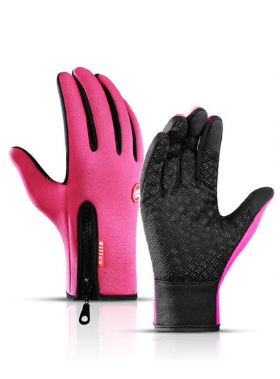 Guantes de invierno para montar en motocicleta con pantalla táctil, deslizantes, impermeables, deportivos, con forro polar