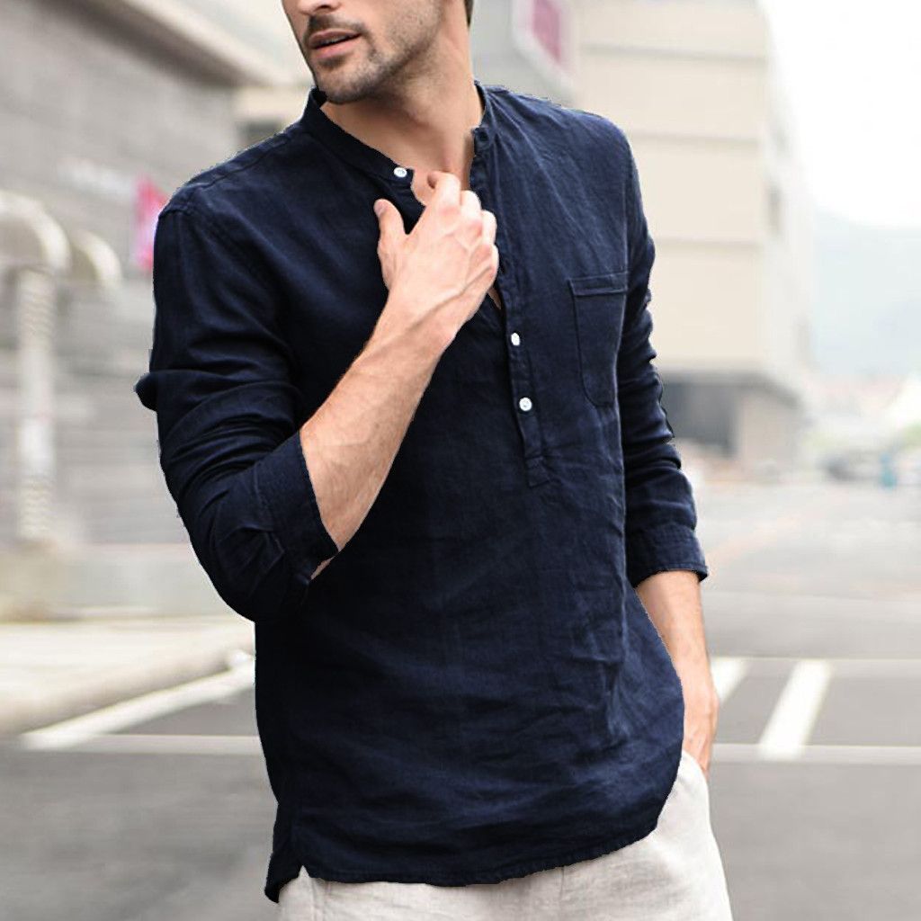 Camisas de cuello a cuadros para hombre, ropa