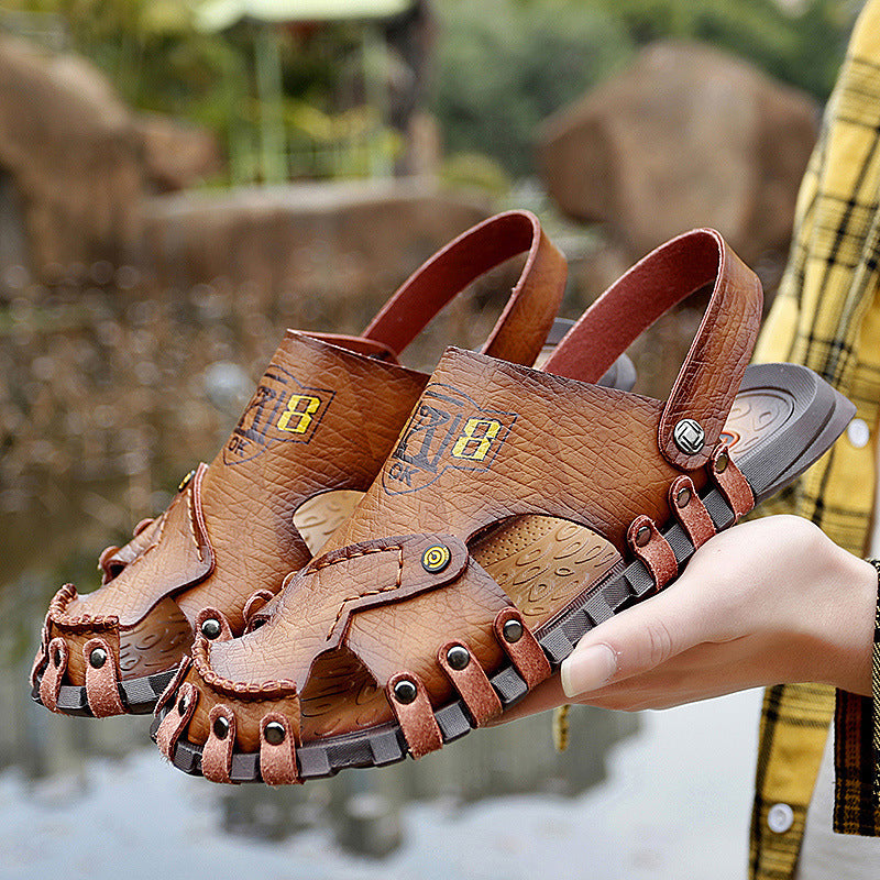 Baotou Sandals Men Casual Leather Sandals Men