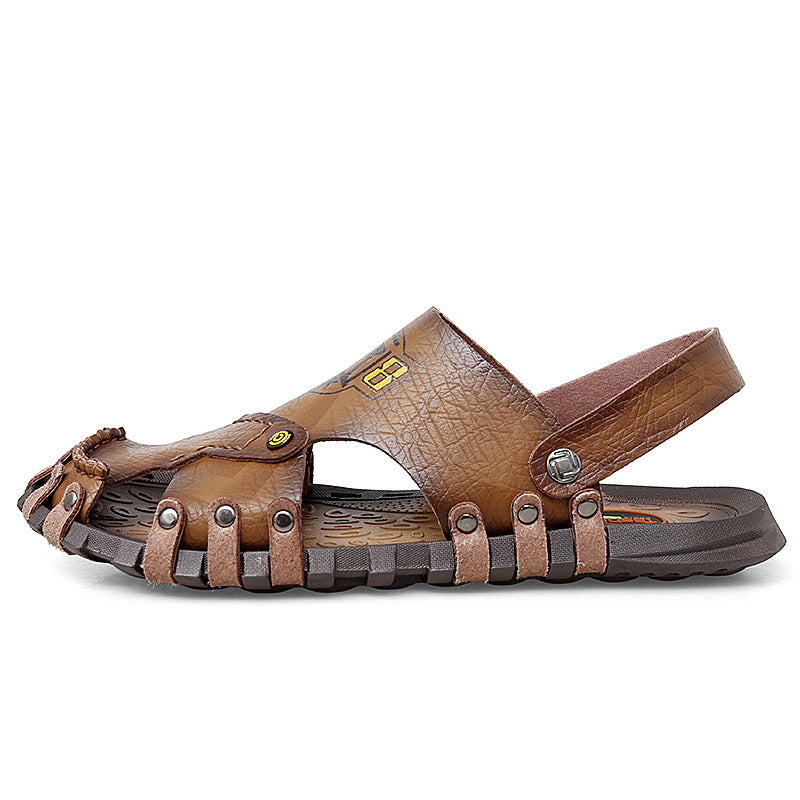 Sandalias Baotou Sandalias casuales de cuero para hombre