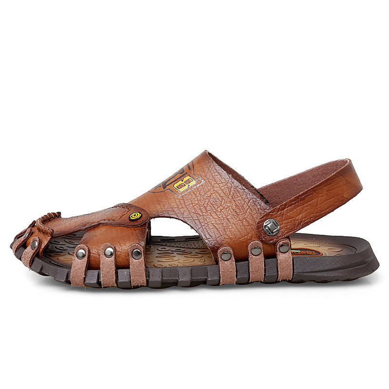 Sandalias Baotou Sandalias casuales de cuero para hombre