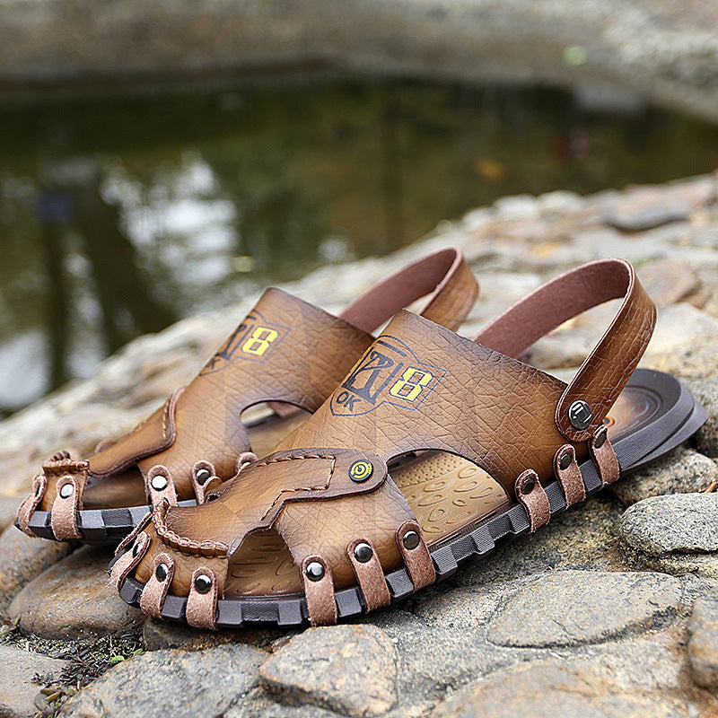 Baotou Sandals Men Casual Leather Sandals Men