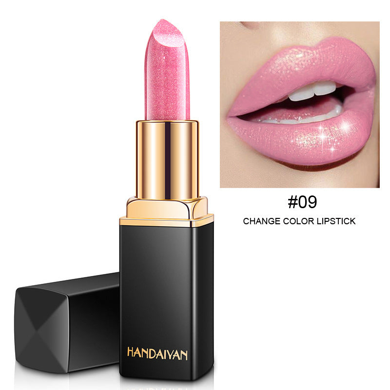 Shiny Metallic Lipstick Pearlescent Color Temperature Change Lipstick Gilt Lipstick