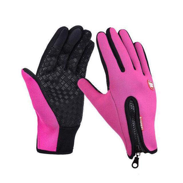 Guantes de invierno para montar en motocicleta con pantalla táctil, deslizantes, impermeables, deportivos, con forro polar