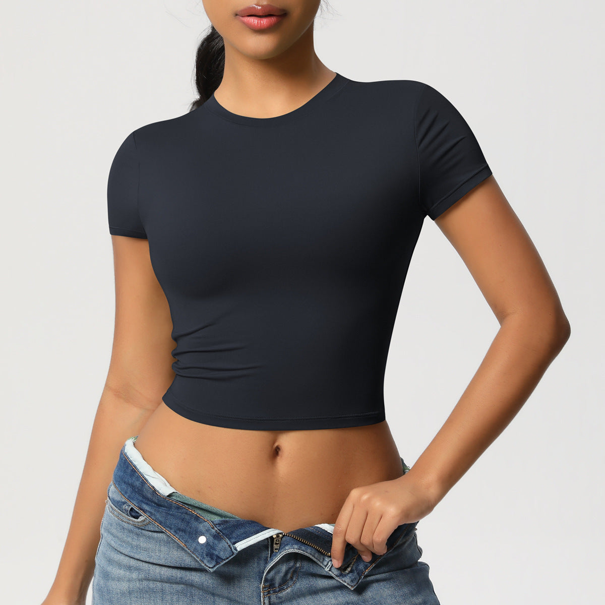 European And American Leisure All-match Tight Quick-drying Workout Top