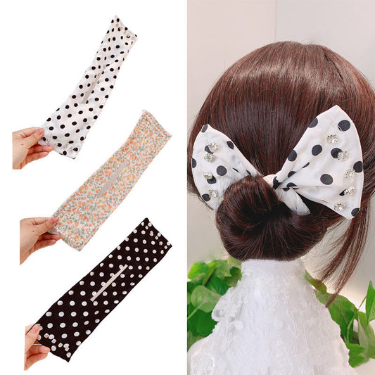 Moño elegante con estampado sólido para mujer, accesorios para el cabello de moda, herramientas para hacer peinados DIY, diadema con lazo, diademas