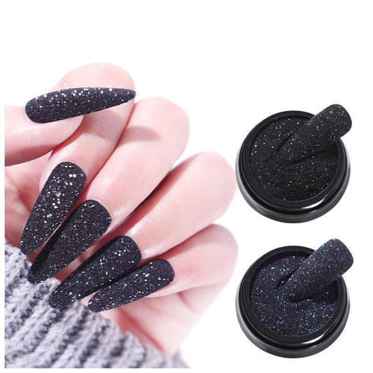 Nail Art Woolen Powder Starlight Gasa negra Azúcar en polvo Accesorios para Nail Art