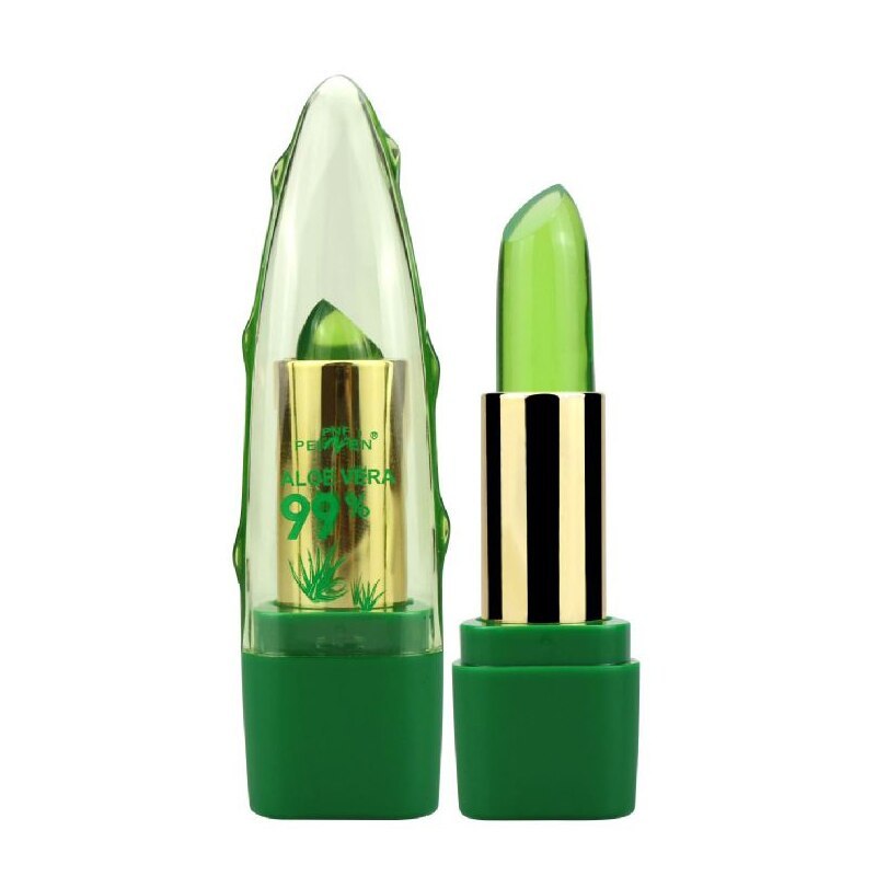 Lápiz labial que cambia de color en gel de aloe vera, hidratante, antisecado, desalinizador, de grano fino, para el cuidado de los labios