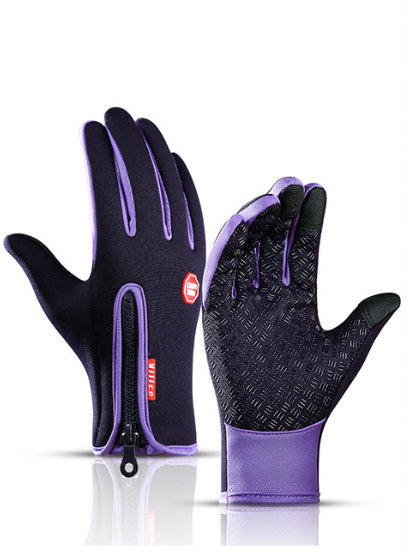 Guantes de invierno para montar en motocicleta con pantalla táctil, deslizantes, impermeables, deportivos, con forro polar