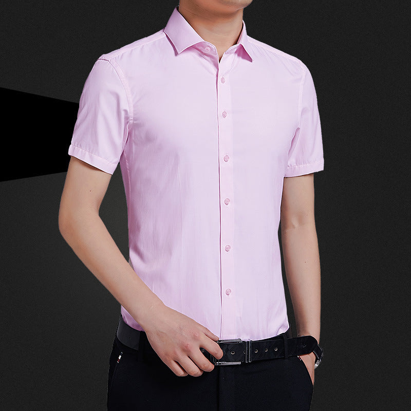 Solid Color Business Non-iron Professional Formal Wear Loose Casual Shirt For Men