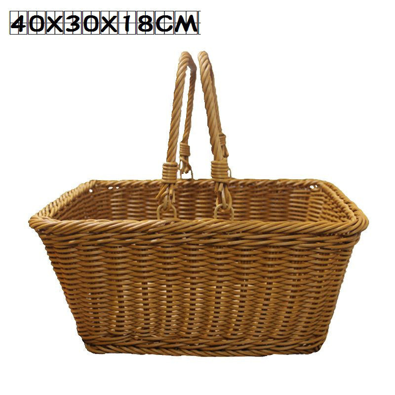 Outdoor Picnic Basket Imitating Rattan Woven Basket