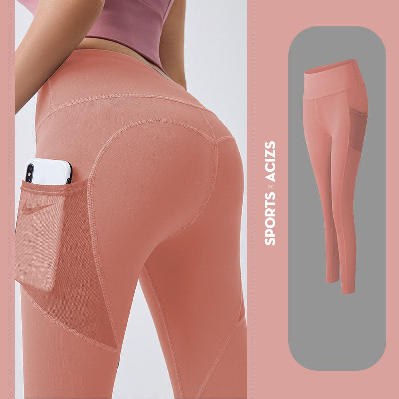 Pantalones de yoga para mujer, mallas con bolsillos, mallas deportivas para chica, mallas para correr con control de abdomen, pantalones de fitness para mujer