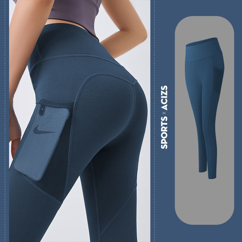 Pantalones de yoga para mujer, mallas con bolsillos, mallas deportivas para chica, mallas para correr con control de abdomen, pantalones de fitness para mujer