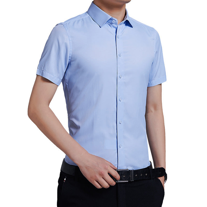 Solid Color Business Non-iron Professional Formal Wear Loose Casual Shirt For Men