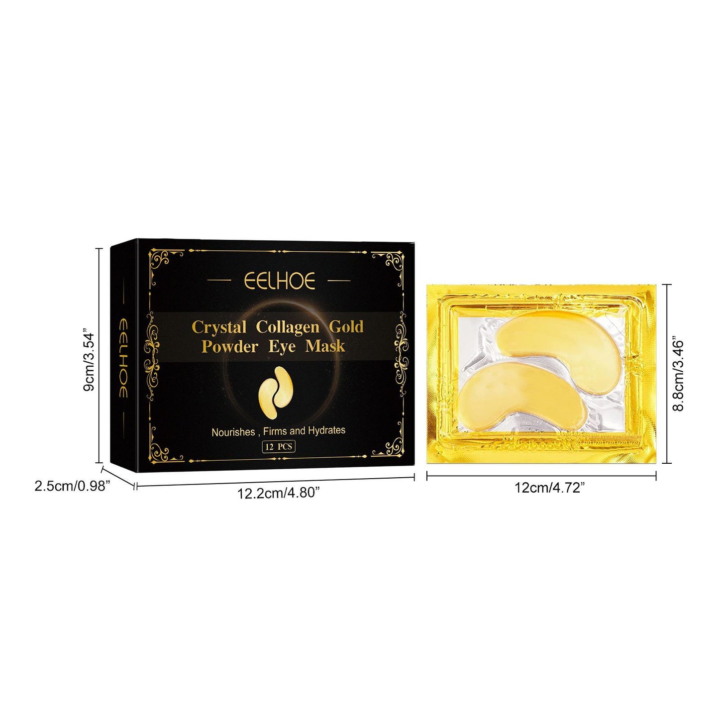 EELHOE Collagen Gold Eye Mask Firming Eye Patches For Dark Circles And Puffy Eyes