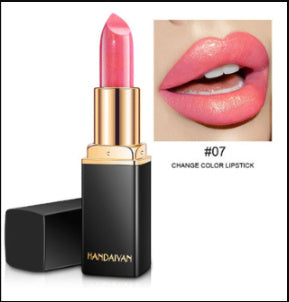 Lápiz labial metálico brillante Lápiz labial perlado que cambia de color con la temperatura Lápiz labial dorado