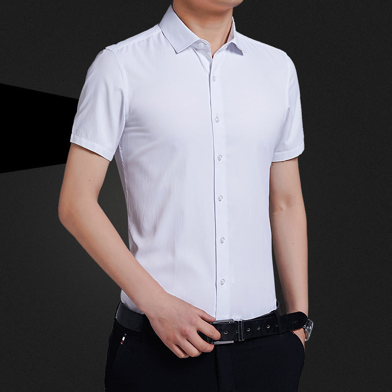 Solid Color Business Non-iron Professional Formal Wear Loose Casual Shirt For Men