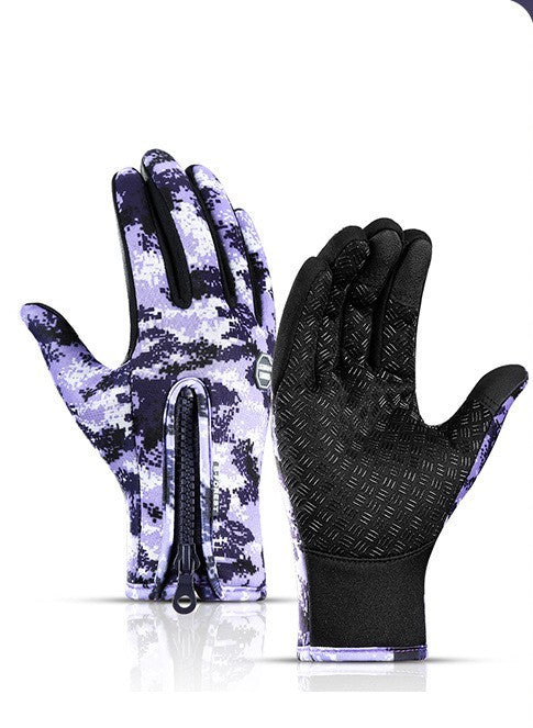 Guantes de invierno para montar en motocicleta con pantalla táctil, deslizantes, impermeables, deportivos, con forro polar