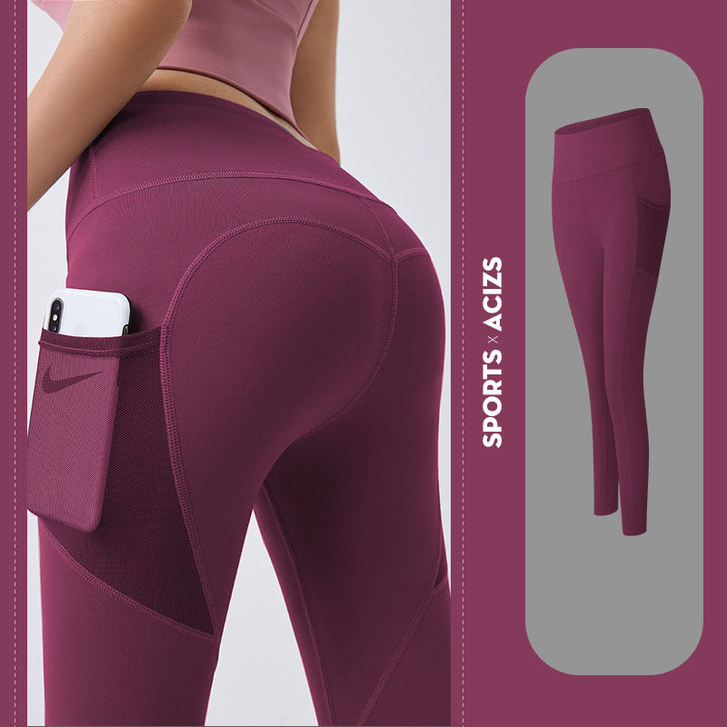 Pantalones de yoga para mujer, mallas con bolsillos, mallas deportivas para chica, mallas para correr con control de abdomen, pantalones de fitness para mujer