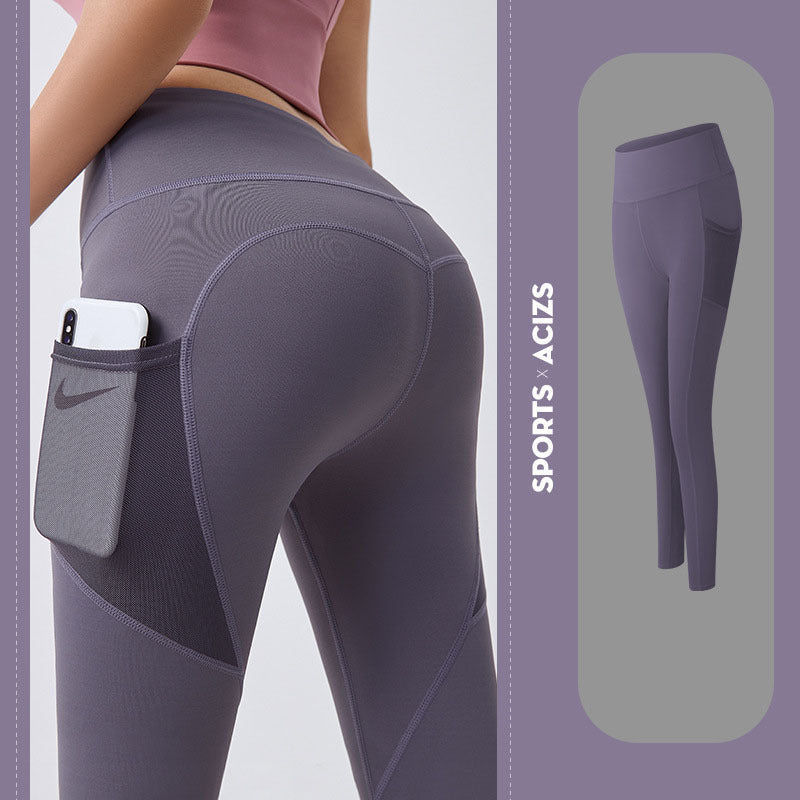 Pantalones de yoga para mujer, mallas con bolsillos, mallas deportivas para chica, mallas para correr con control de abdomen, pantalones de fitness para mujer