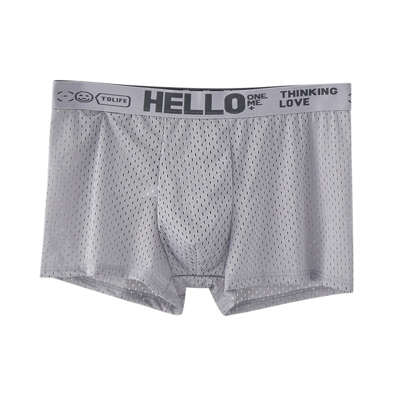 Ice Silk Mesh Boxers Cool Loose Breathable Boxers Heads