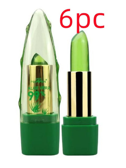 Lápiz labial que cambia de color en gel de aloe vera, hidratante, antisecado, desalinizador, de grano fino, para el cuidado de los labios