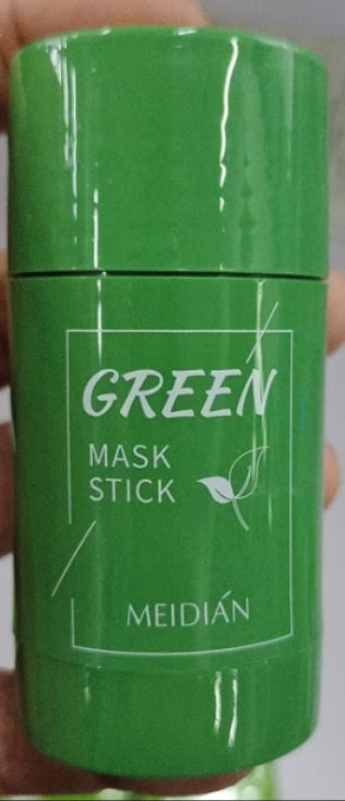 Mascarilla limpiadora de té verde con barra de arcilla, control de la grasa, antiacné, blanqueadora, mascarilla de algas marinas, cuidado de la piel