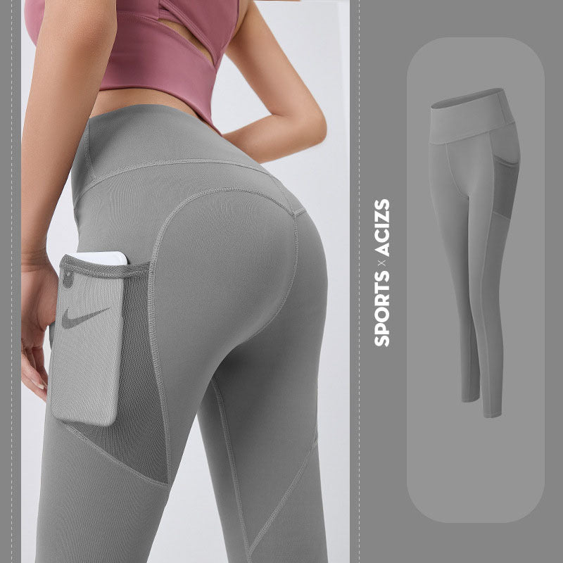 Pantalones de yoga para mujer, mallas con bolsillos, mallas deportivas para chica, mallas para correr con control de abdomen, pantalones de fitness para mujer