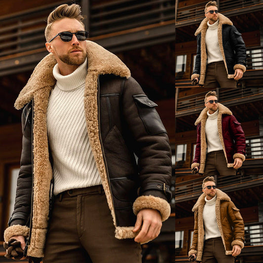 Chaqueta de invierno para hombre, chaqueta militar de lana cálida, abrigos con cuello de piel para hombre, chaqueta táctica del ejército