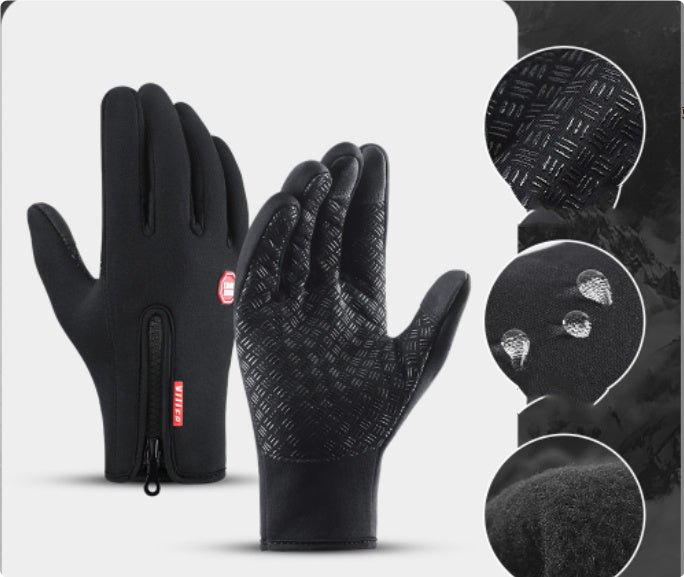 Guantes de invierno para montar en motocicleta con pantalla táctil, deslizantes, impermeables, deportivos, con forro polar