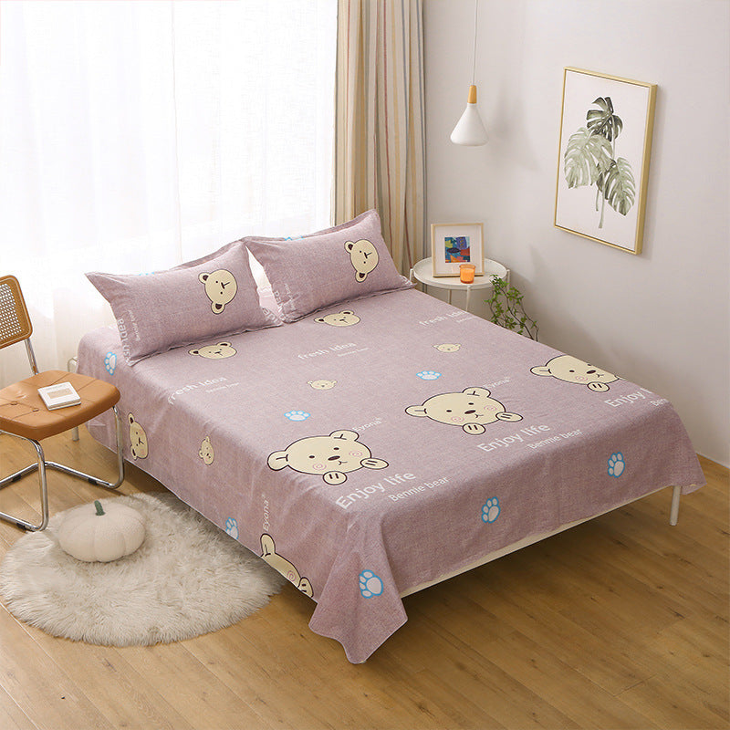 Single Double Bed Cartoon Bed Sheets Single Piece